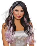 Long Wavy Layered 3 Pc Hair Extensions - Burgundy-pale Lavender