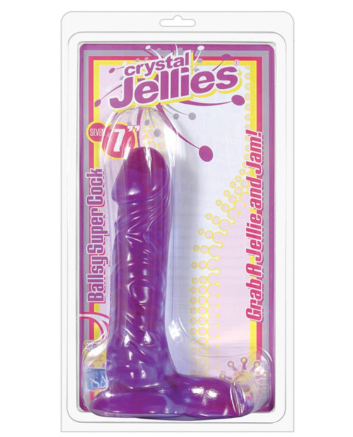 Crystal Jellies 7" Ballsy Super Cock - Purple