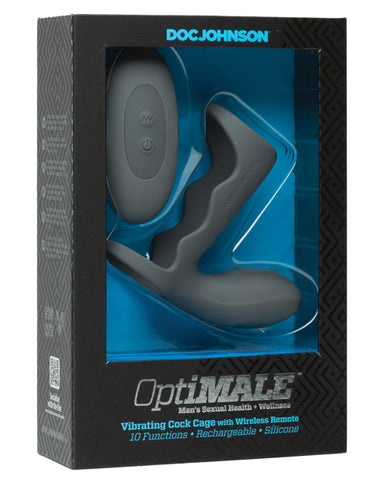 Optimale Vibrating Cock Cage W/wireless Remote