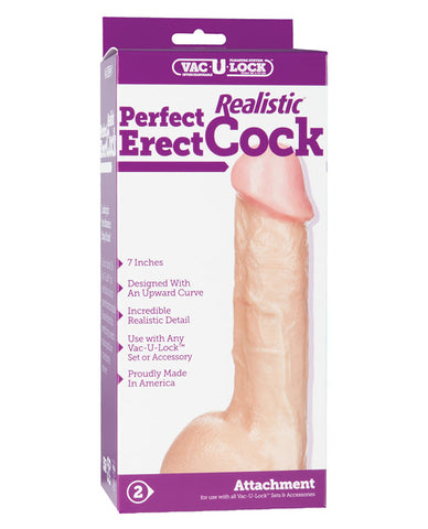 Vac-u-lock 7" Perfect Realistic Cock - White