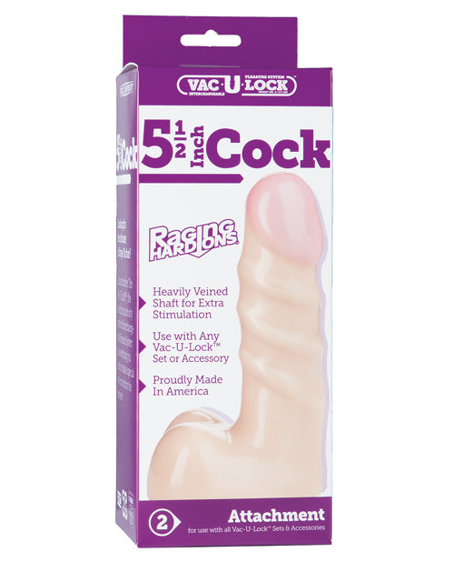 Vac-u-lock 5.5" Raging Hard On Realistic Cock - White