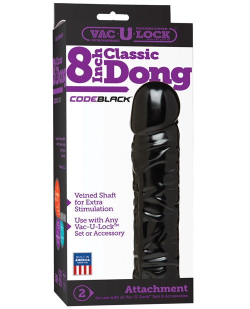 Vac-u-lock Code Black 8" Classic Dong