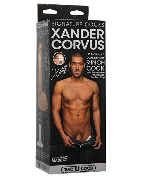 Signature Cocks Ultraskyn 9" Cock W-removeable Vac-u-lock Suction Cup - Xander Corvus