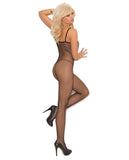 Seamless Fishnet Bodystocking W-open Crotch Black Qn