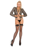 Fishnet Thigh High W/satin Bow O/s