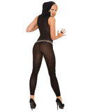 Vivace Opaque Footless Bodystocking W-hood Black O-s