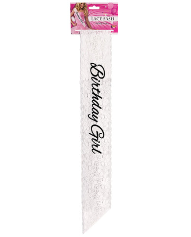 Birthday Girl Lace Sash - White