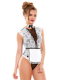 Play Hot Mess Maid Teddy W/choker White/black