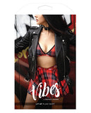 Vibes Lit Af Skirt Plaid