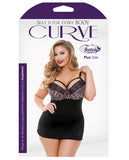 Curve Nene Cutout Molded Leopard Print Chemise W/g-string Rose Leopard