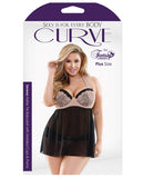 Curve Serena Halter Babydoll & Panty Black/pink