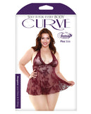 Curve Lace Babydoll W/g-string Maroon