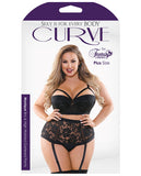 Curve Monique Contour Cup W/cage Cock Look & Panty Black