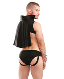 Mens Play Dragula Harness Cape & Underwear Black