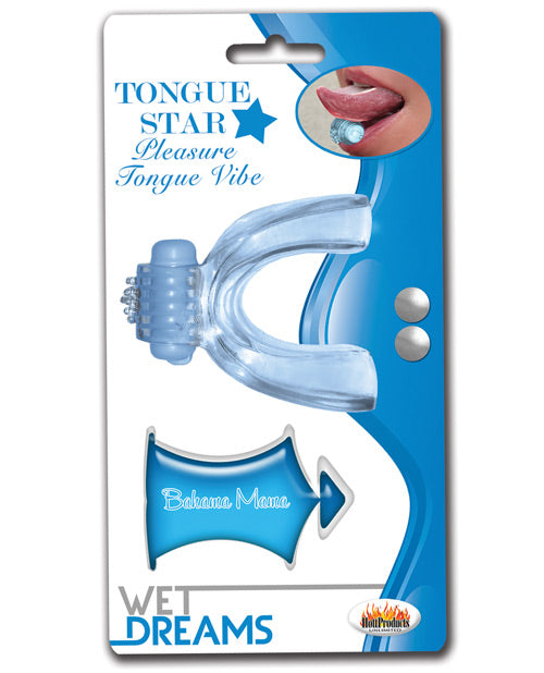 Wet Dreams Tongue Star Vibe - W/10 Ml Liquor Lube Pillow