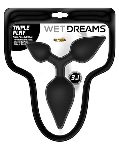 Wet Dreams Triple Play Anal Plug - Black