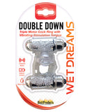 Wet Dreams Double Down Vibrating Cockring W-bullet