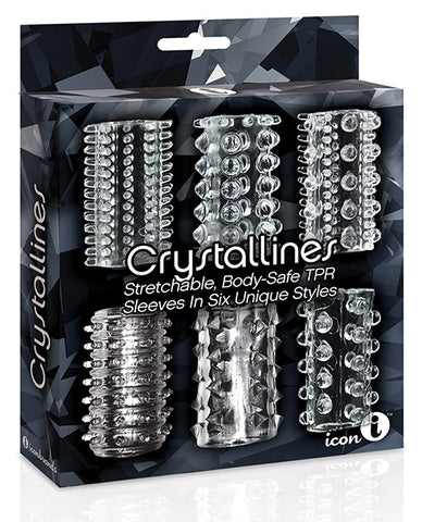 The 9's Crystalline Tpr Cock Sleeve 6 Pack - Clear