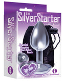 The 9's The Silver Starter Bejeweled Heart Stainless Steel Plug -