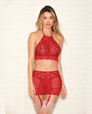 Halter Bra, Garter Skirt & Panty