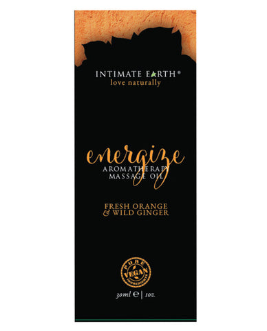 Intimate Earth Energize Massage Oil Foil - 30ml Orange & Wild Ginger