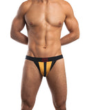 Jack Adams Racer Jockstrap Extremely Soft Four Way Stretch Mesh Black/yellow