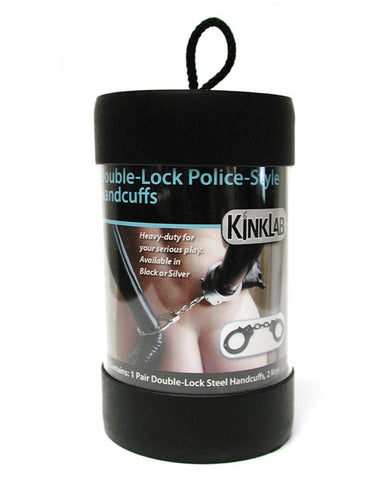 Kinklab Double Lock Police Style Handcuffs - Black