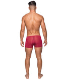 Seamless Sleek Short W/sheer Pouch Red