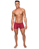 Seamless Sleek Short W/sheer Pouch Red