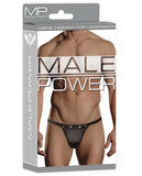 Male Power Rip Off Thong W/studs Black