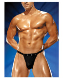Male Power Rip Off Thong W/studs Black