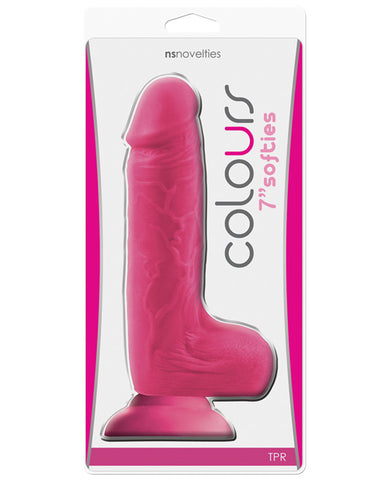 Colours Softies Dong W/balls & Suction Cup - Pink