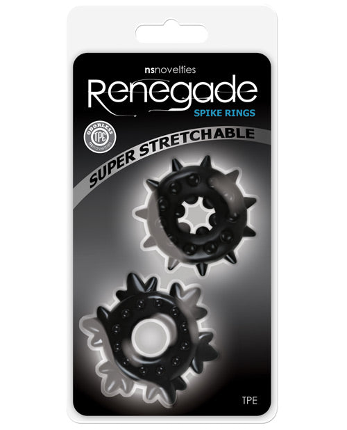 Renegade Spike Rings - Black Pack Of 2