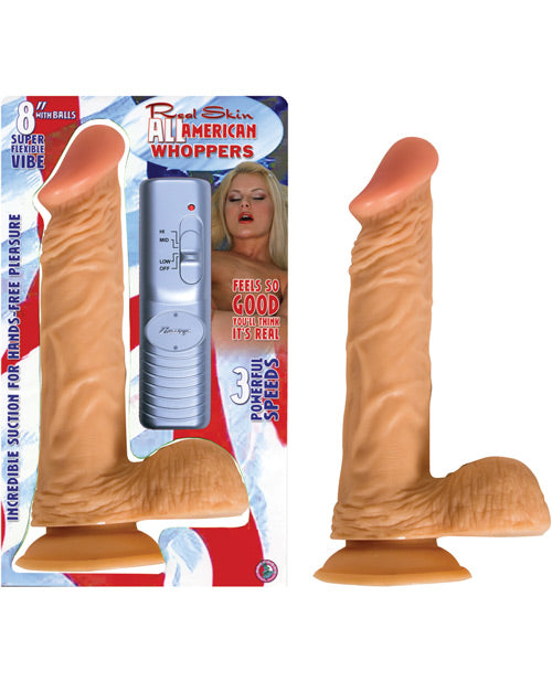 Real Skin All American Whoppers 8" W-balls Vibrating