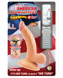 All American Mini Whoppers Vibrating Curved Dong W-balls - Flesh