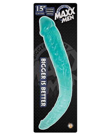 Maxx Men's 15" Crystal Curved Double Dong - Blue