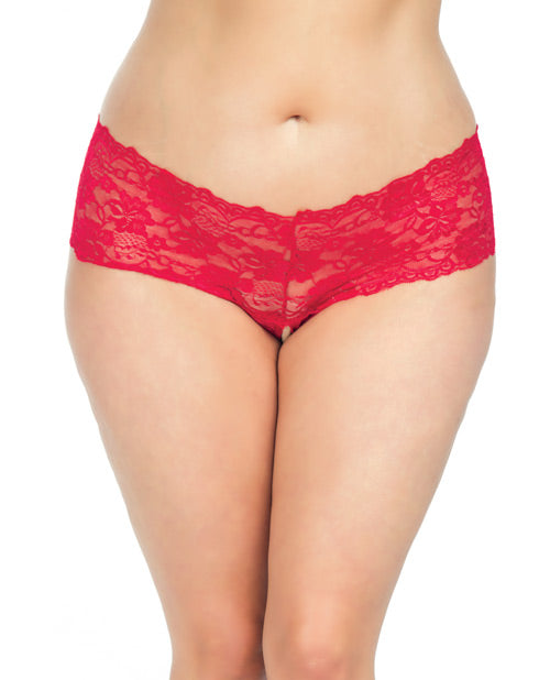 Goodnight Lace Crotchless Boyshort W/elastic Detail