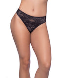 Josilyn Lace Thong W/scalloped Edge Keyholes