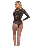 Reneta Eyelash Lace & Microfiber V Plunge Teddy W/snap Crotch