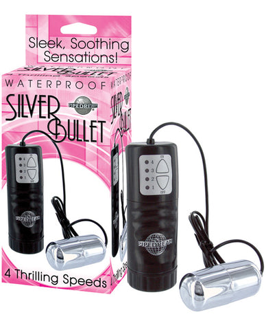 Silver Bullet Massager Waterproof - 4 Speed Silver