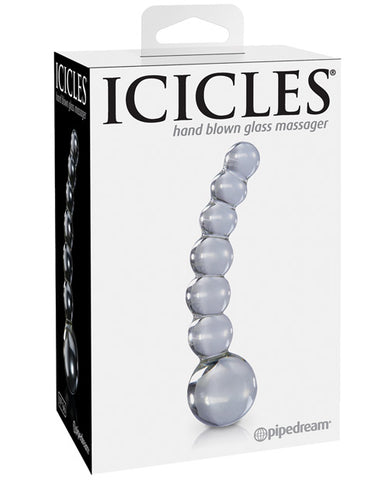 Icicles No. Hand Blown Glass G Spot Dong - Clear