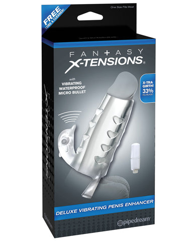 Fantasy X-tensions Deluxe Vibrating Penis Enhancer - Clear