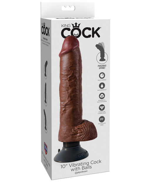 King Cock 10" Vibrating Cock W/balls