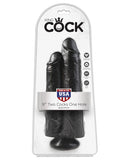 King Cock 9" Two Cocks One Hole