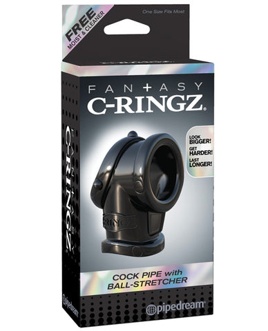 Fantasy C-ringz Cock Pipe W-ball Stretcher - Black