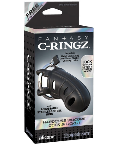 Fantasy C-ringz Hardcore Silicone Cock Blocker - Black