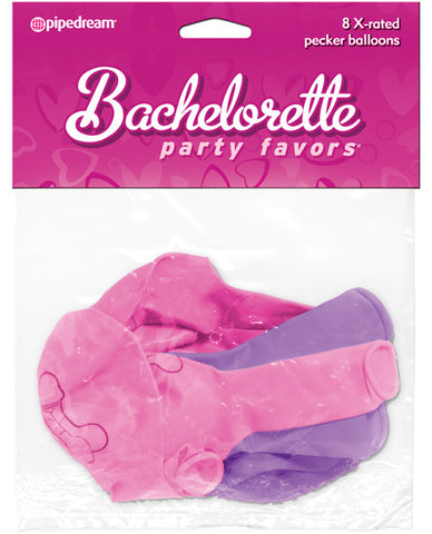 Bachelorette Party Favors X-rated Pecker Balloons - Asst. Colors Pack Of 8