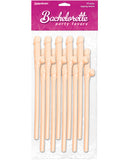 Bachelorette Party Favors Dicky Sipping Straws - Pack Of 10