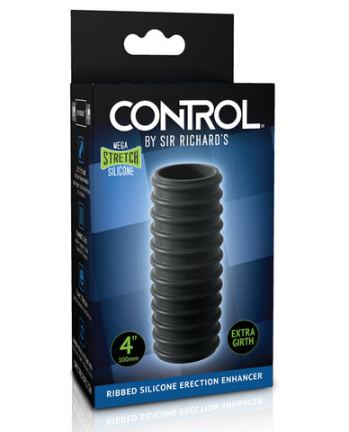 Sir Richards Control Ribbed Silicone Erection Enhancer - Black