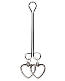 Bijoux De Nip Clit Clamp Double Loop W-heart Charms